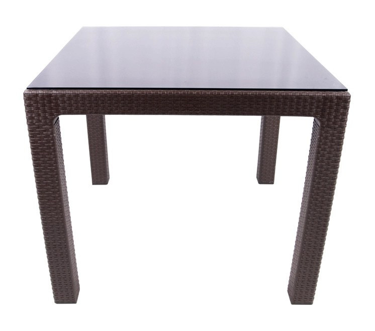 90x90 Elit Rattan Masa Camlı 