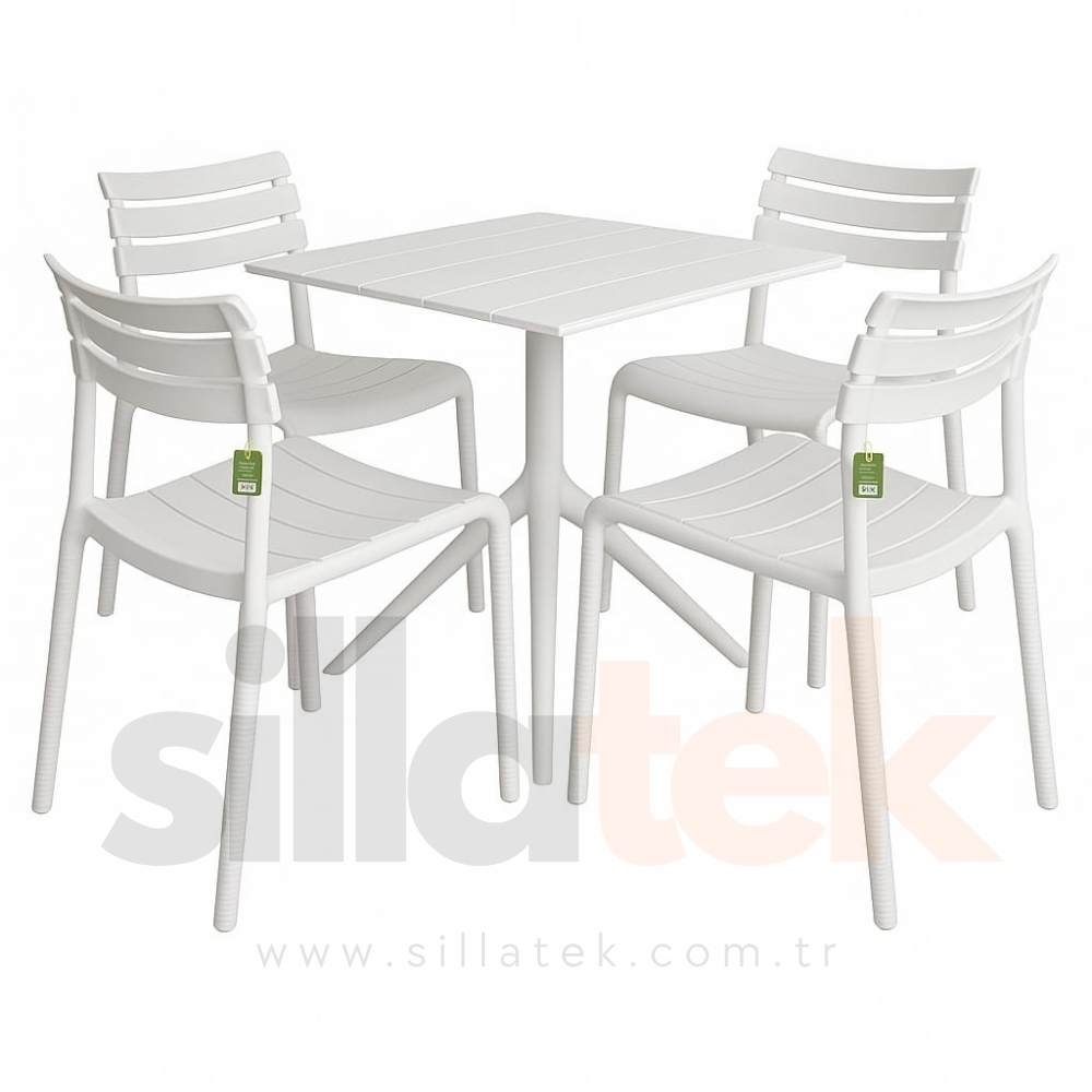 Cross Sandalye Masa Set 4lü (70*70 ya da 80*80)